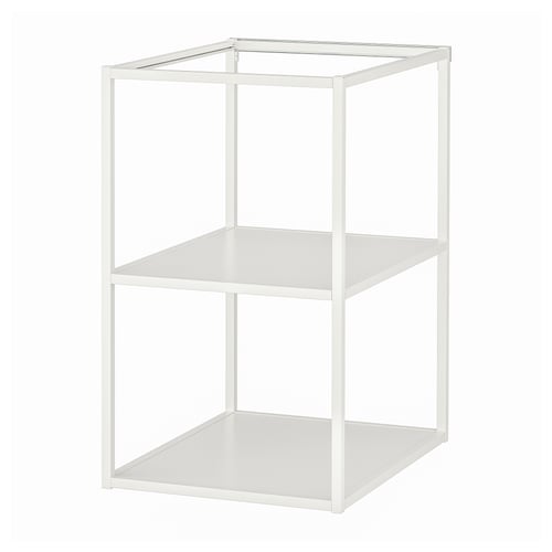 White ENHET kitchen storage unit, open frame with 2 shelves.