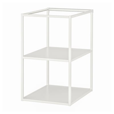 White ENHET kitchen storage unit, open frame with 2 shelves.