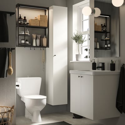 ENHET Bathroom, anthracite/white, 24 "