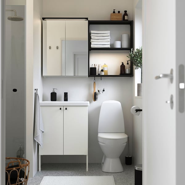 ENHET Bathroom, anthracite/white, 24 "