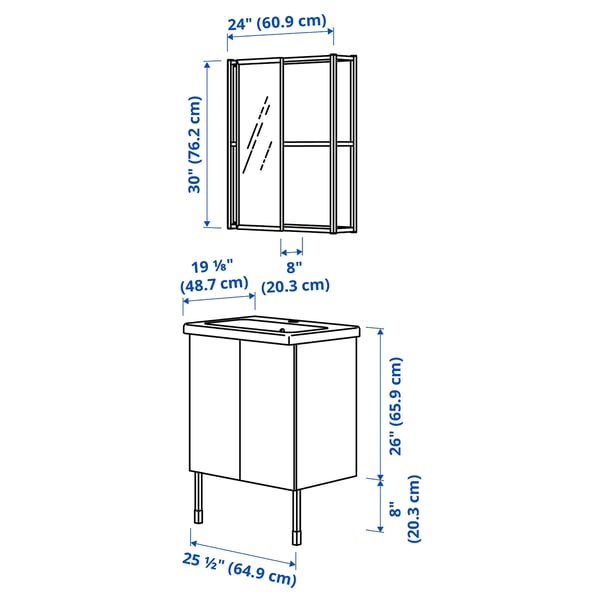 ENHET Bathroom, white, 24 "