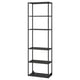 Black ENHET shelving unit with 5 open shelves, modern square shape.