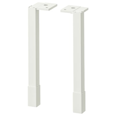 Two ENHET white metal legs for cabinets.