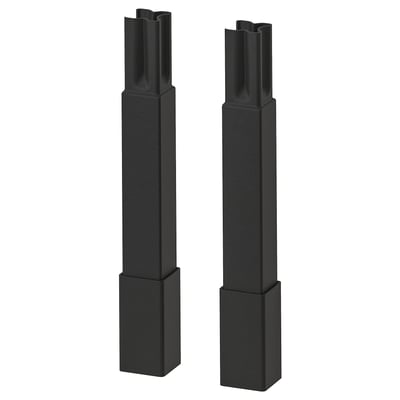 Black ENHET kitchen frame legs, minimalist sleek design, adjustable height.