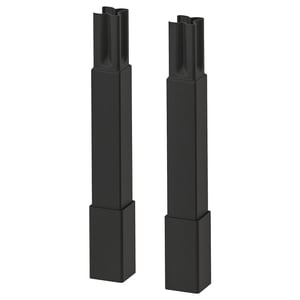 Black ENHET kitchen frame legs, minimalist sleek design, adjustable height.