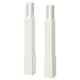 Two white ENHET kitchen legs, sleek and rectangular, with adjustable height options for stability and airy design.