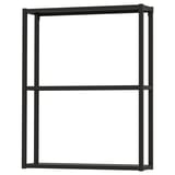 ENHET black metal storage rack, 3 shelves, industrial design.