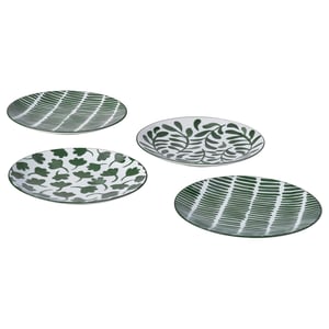 ENTUSIASM Side plate, patterned/green, 7 "