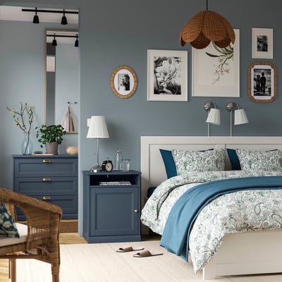 FÅGELFJÄLLET Nightstand, dark gray-blue, 20 1/2x18 1/8x26 "