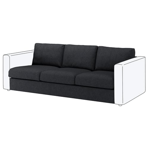 FINNALA dark grey sofa, modern design with white frame, comfortable chenille fabric.