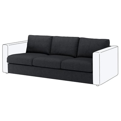 FINNALA dark grey sofa, modern design with white frame, comfortable chenille fabric.