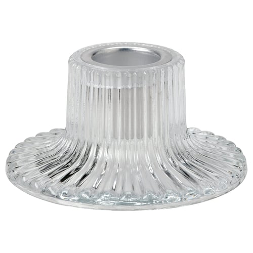 FINSMAK Candlestick, clear glass, 1 ½ "