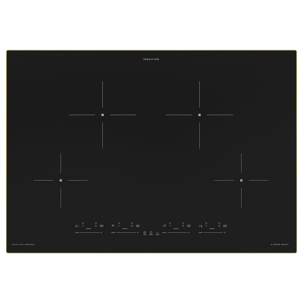 A black FLACKSTA induction cooktop with four cooking zones, an additional rest zone, and touch controls.