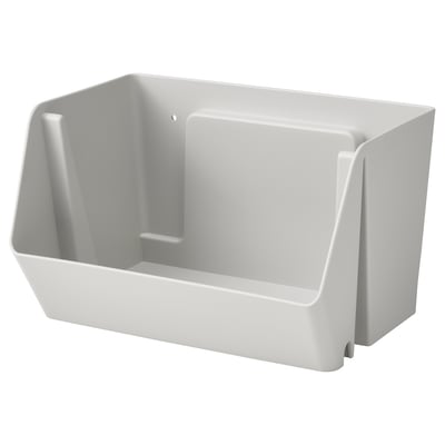A white FODERTRÅG storage organiser, rectangular-shaped, made of recycled plastic for desk or wall mounting.