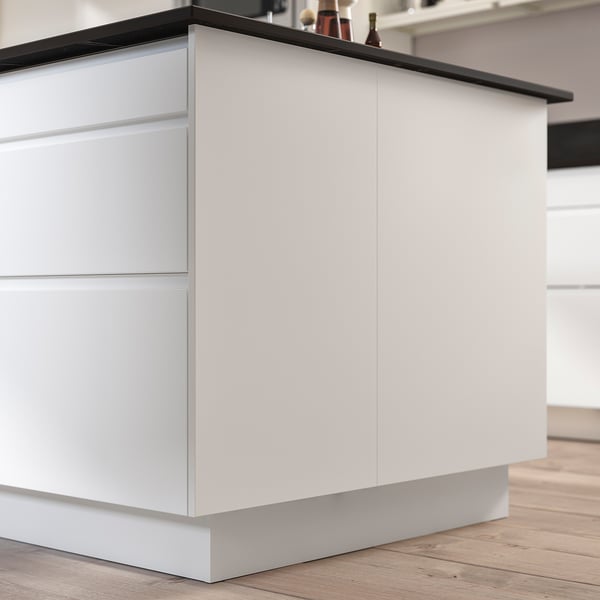 White kitchen island, sleek design, modern style.