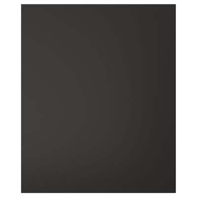 Black kitchen cover panel, rectangular, flat, matt finish.