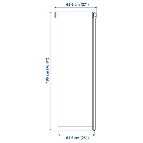 FRIDANS Blackout roller blind, white, 27x76 ¾ "