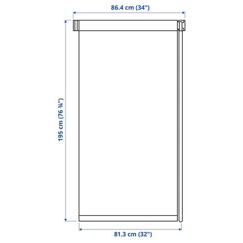 FRIDANS Blackout roller blind, white, 34x76 ¾ "