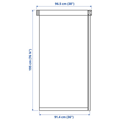 FRIDANS Blackout roller blind, white, 38x76 ¾ "