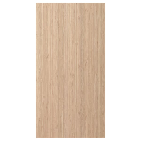 Natural bamboo kitchen panel, light colour, rectangular shape, smooth texture.