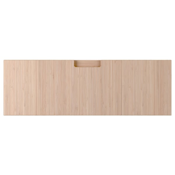 FRÖJERED bamboo drawer, honey tone, modern handle, rectangular shape.