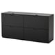 GALANT black wooden office drawers, rectangular, four drawers, sleek design.