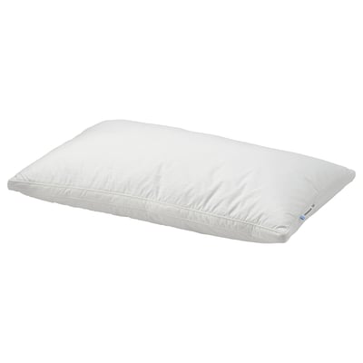 White grönamarkt pillow. Rectangular, double-piped, supportive core.