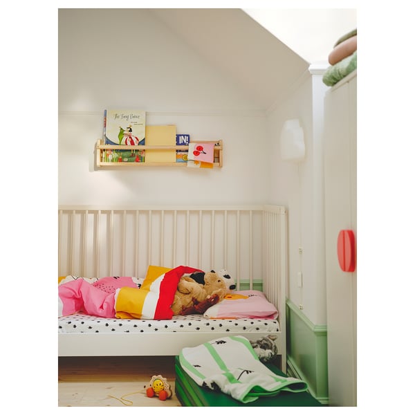 GRÖNFINK Duvet cover 1 pillowcase for crib, multicolor/striped, 43x49/14x22 "