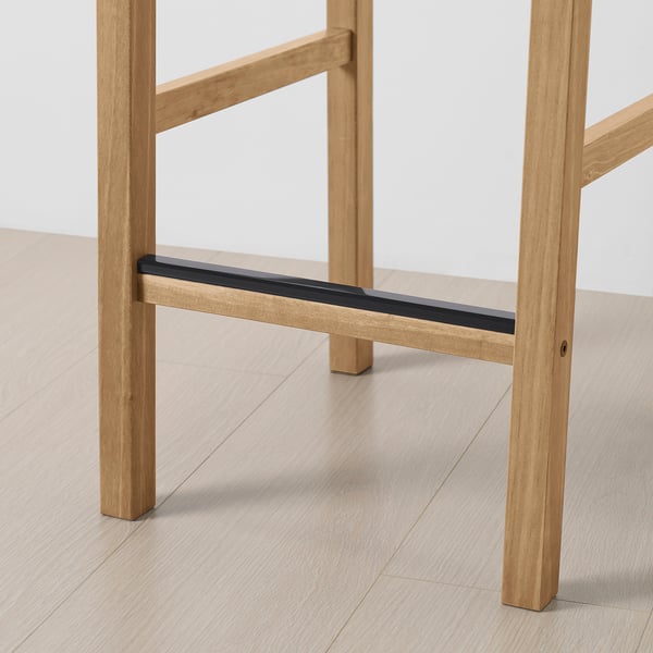 Modern wooden bar table with sturdy legs and sleek design, showcasing high-quality craftsmanship and smooth finish.