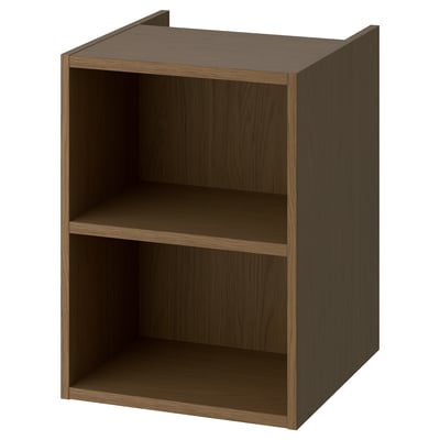 Brown HAGAÅN wooden open cabinet, rectangular shape, simple design.