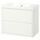 HAVBÄCK white bathroom vanity, sleek design, 2 drawers, ceramic sink.