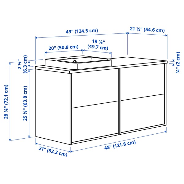 HAVBÄCK / ORRSJÖN Vanity with drawers