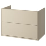HAVBÄCK beige bathroom cabinet, simple design, wall-mountable, drawer storage.