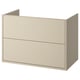 HAVBÄCK beige bathroom cabinet, simple design, wall-mountable, drawer storage.