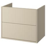 HAVBÄCK beige bathroom cabinet, wall-mountable, 2 drawers, minimalist design.
