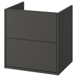 Havbaeck grey bathroom cabinet with drawers, sleek modern design.