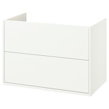 Havbaeck white bathroom cabinet, minimalist design, wall-mountable, full drawers.