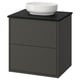 HAVBÄCK / VINDELÄLVEN Vanity with drawers, dark gray/black marble effect, 25x21 1/2x30 5/8 "