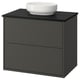 HAVBÄCK / VINDELÄLVEN Vanity with drawers, dark gray/black marble effect, 31x21 1/2x30 5/8 "