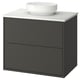 HAVBÄCK / VINDELÄLVEN Vanity with drawers, dark gray/white marble effect, 31x21 1/2x30 5/8 "