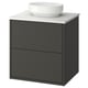 HAVBÄCK / VINDELÄLVEN Vanity with drawers, dark gray/white marble effect, 25x21 1/2x30 5/8 "