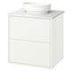 HAVBÄCK / VINDELÄLVEN Vanity with drawers, white/white marble effect, 25x21 1/2x30 5/8 "