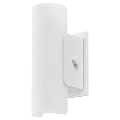 HAVSDUN: white wall lamp with frosted glass, metal base, dimmable.