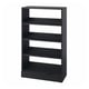 Black HAVSTA pine bookshelf, rectangular, four open shelves.