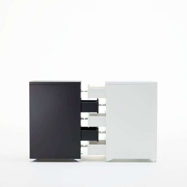 HELMER Drawer unit on casters, black, 11x25 5/8 "