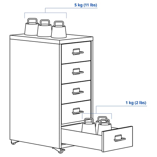 Illustration with measurements for the product: HELMER.