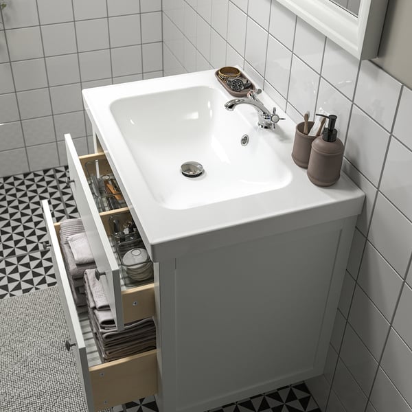 HEMNES / ORRSJÖN Vanity with drawers, white, 31x21 3/4x34 7/8 "