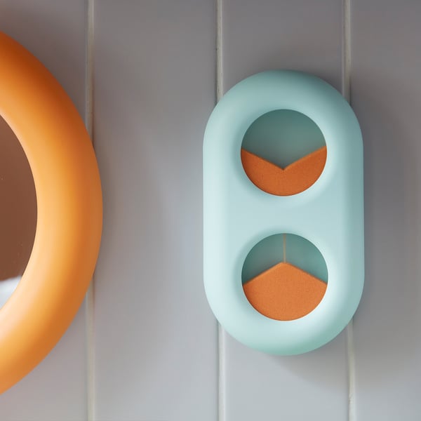 HUMLESJÖN Timer with suction cup, turquoise