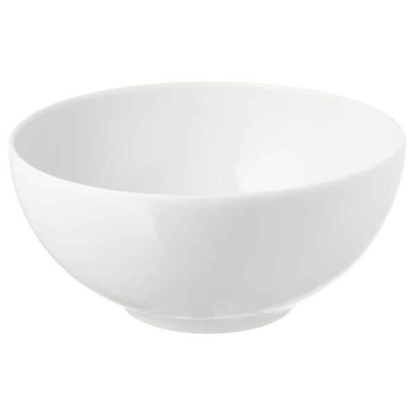 IKEA 365+ white bowl. Made of durable porcelain. Round shape, simple design.
