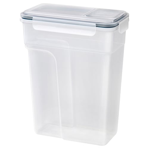 IKEA 365+ Dry food jar with lid, rectangular/plastic, 4 qt